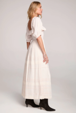 Saltwater Luxe Gabriele Square Neck Midi Dress in Ivory