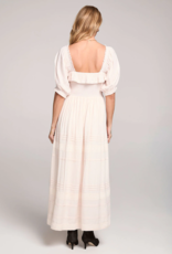 Saltwater Luxe Gabriele Square Neck Midi Dress in Ivory