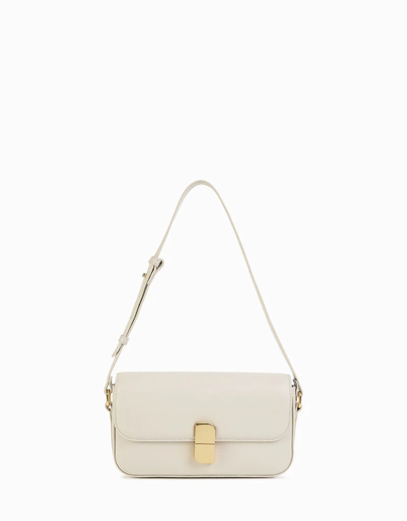 Nat And Nin Alice Bag With Gold Lock - Blanc