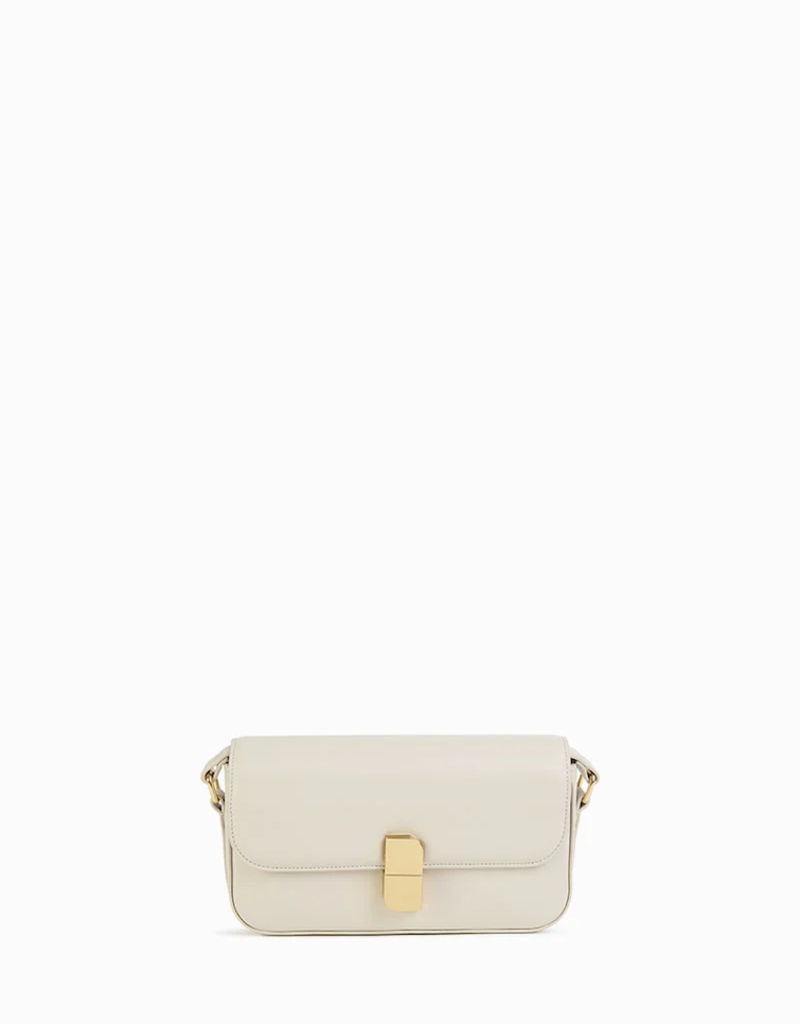 Nat And Nin Alice Bag With Gold Lock - Blanc