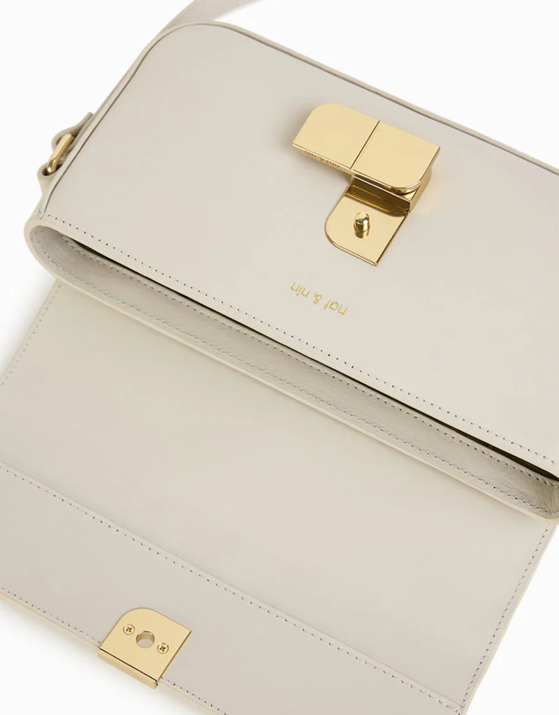 Nat And Nin Alice Bag With Gold Lock - Blanc
