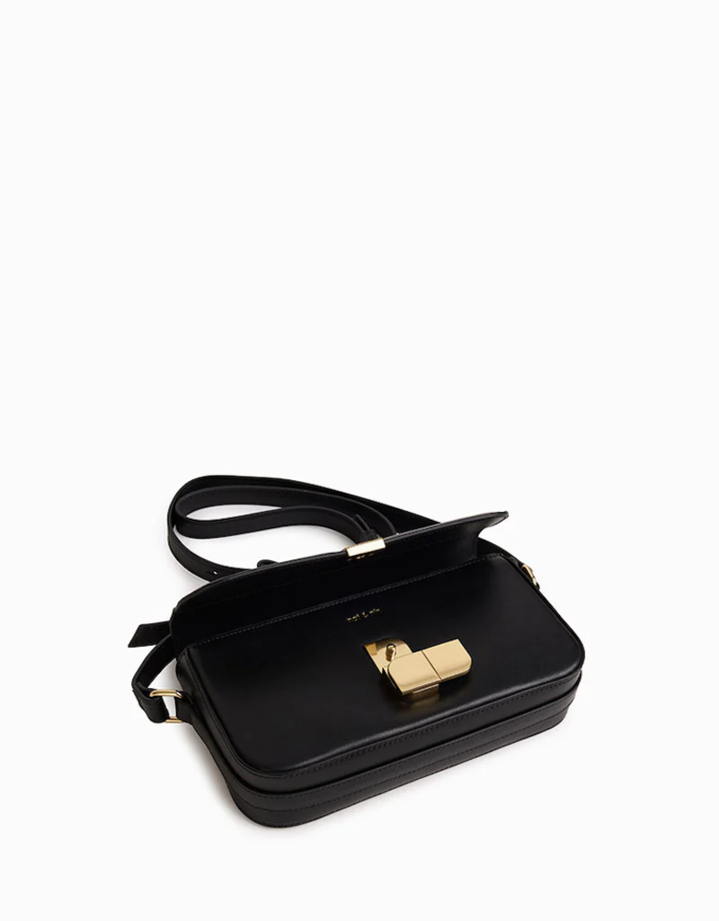 Nat And Nin Alice Bag with Gold Lock - Black