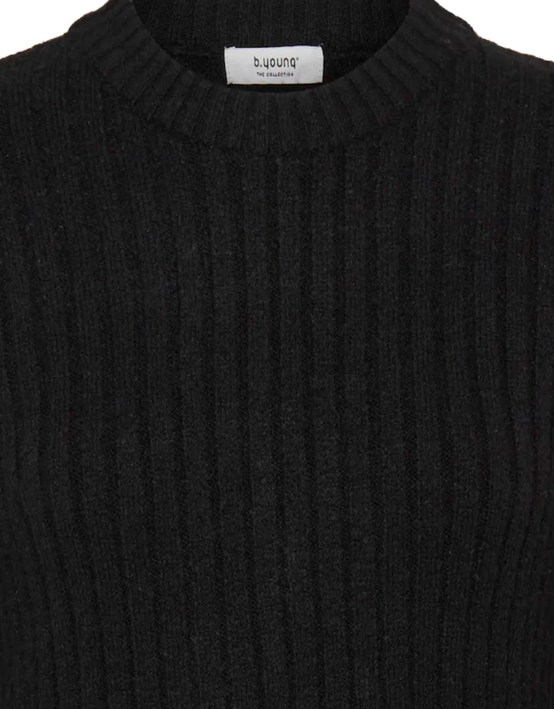 B.Young Marianna Rib Knit Dress In Meteorite Melange