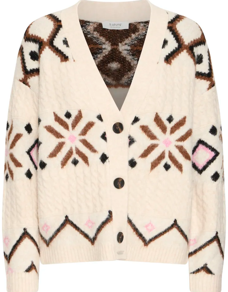 B.Young Melpa Cardigan In Birch Melange
