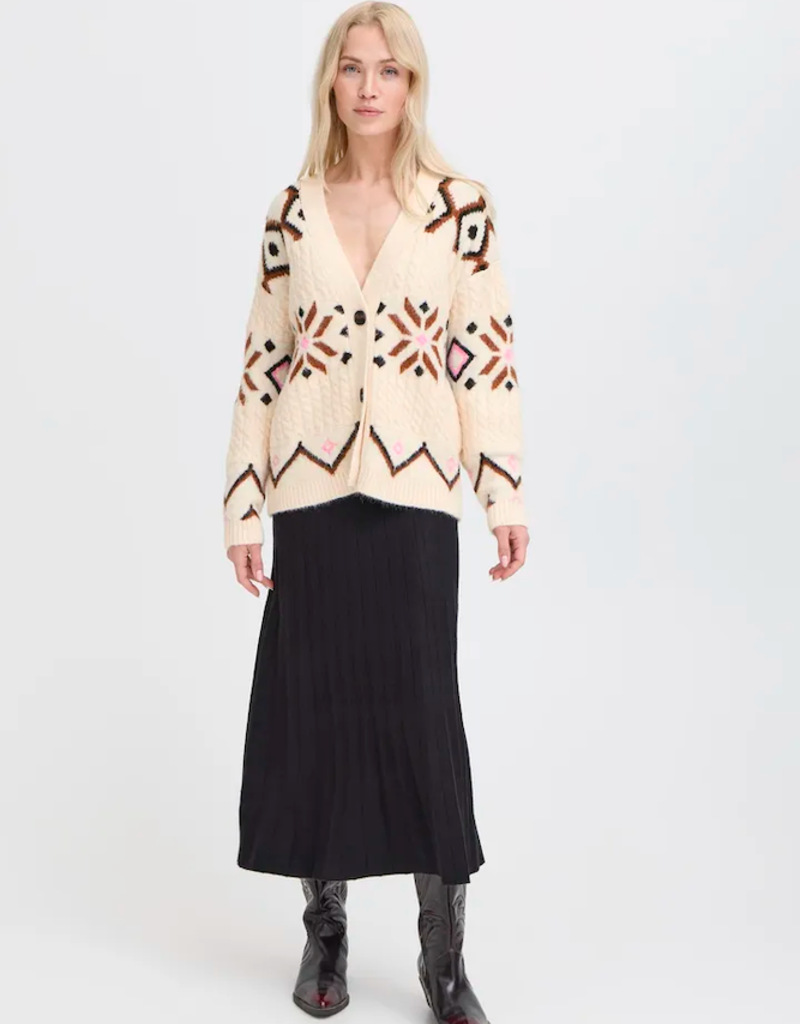 B.Young Melpa Cardigan In Birch Melange