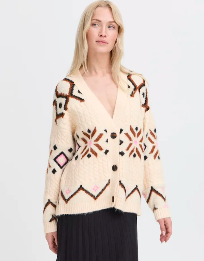 B.Young Melpa Cardigan In Birch Melange