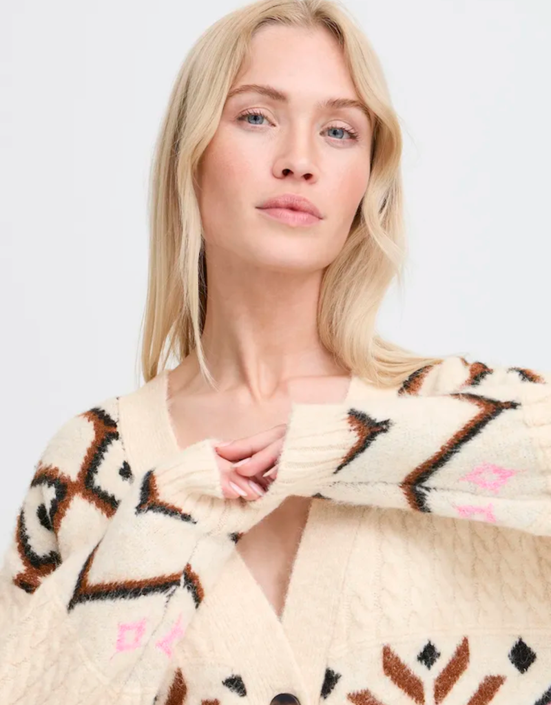 B.Young Melpa Cardigan In Birch Melange