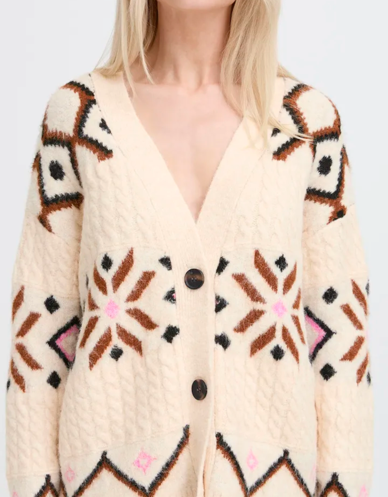 B.Young Melpa Cardigan In Birch Melange