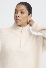 B.Young Omanta Half Zip Jumper In Birch Melange