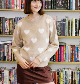 Molly Bracken Winsome Fuzzy Heart Pullover *XS & XL Left*