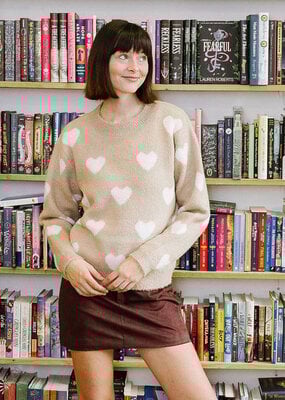 Molly Bracken Winsome Fuzzy Heart Pullover *XS & XL Left*