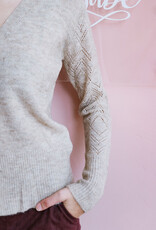 Molly Bracken Elora Heart Button Cardigan with Pointelle Detail Sleeve