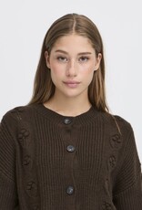 ICHI Mylle Cardigan In Coffee Bean