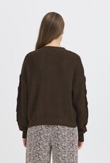 ICHI Mylle Cardigan In Coffee Bean (Brown)