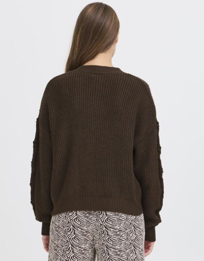 ICHI Mylle Cardigan In Coffee Bean (Brown)