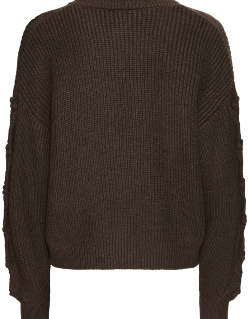 ICHI Mylle Cardigan In Coffee Bean