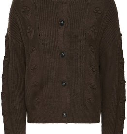 ICHI Mylle Cardigan In Coffee Bean