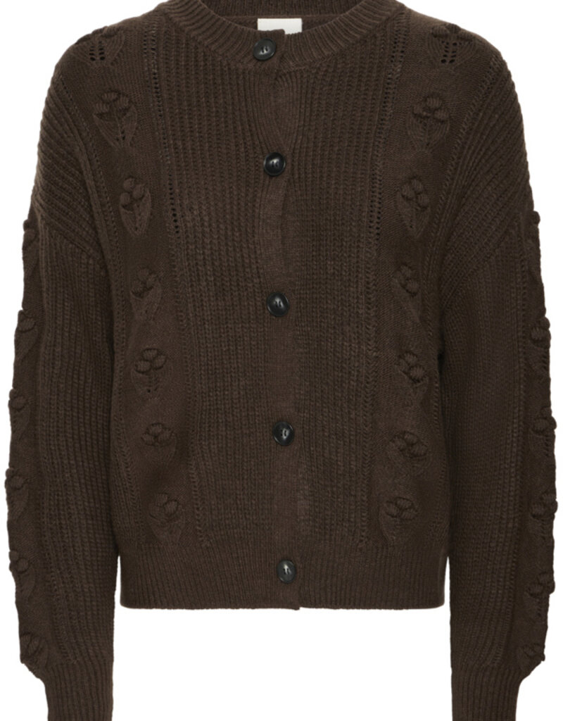 ICHI Mylle Cardigan In Coffee Bean (Brown)