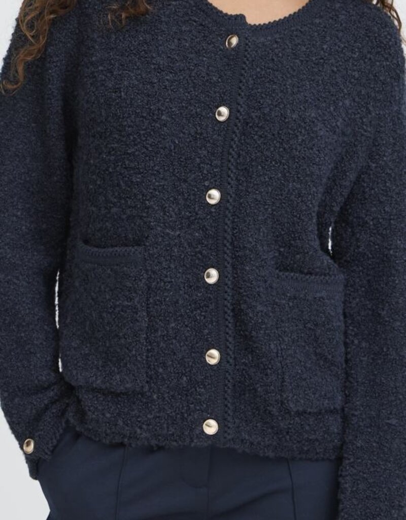 ICHI Valmai Cardigan In Total Eclipse (Navy)