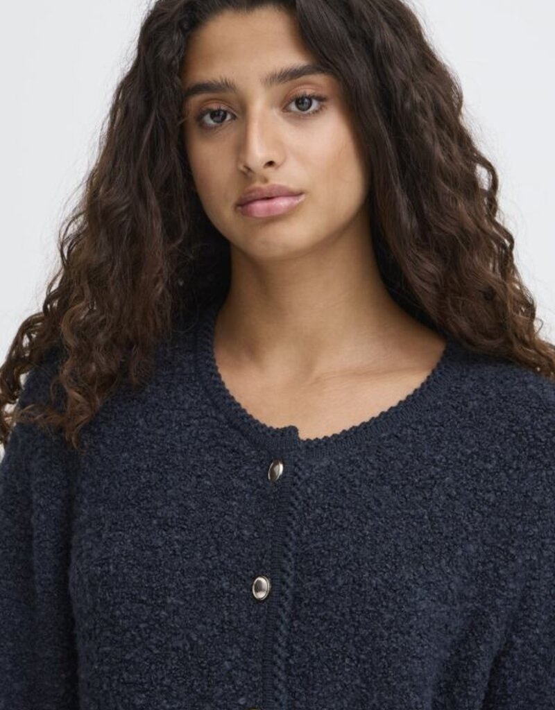 ICHI Valmai Cardigan In Total Eclipse (Navy)
