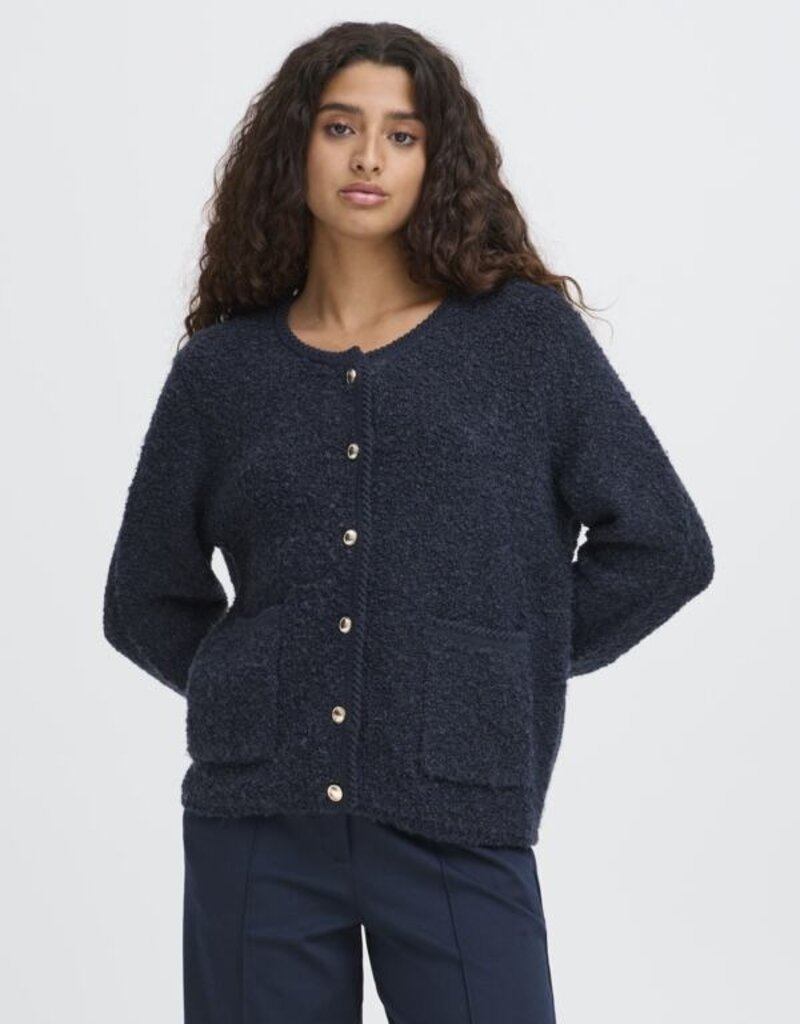 ICHI Valmai Cardigan In Total Eclipse (Navy)
