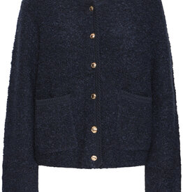 ICHI Valmai Teddy Cardigan In Total Eclipse