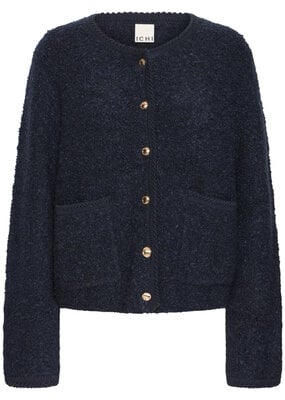 ICHI Valmai Teddy Cardigan In Total Eclipse