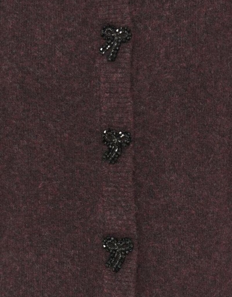 B.Young Omea Beaded Bow Button Cardigan