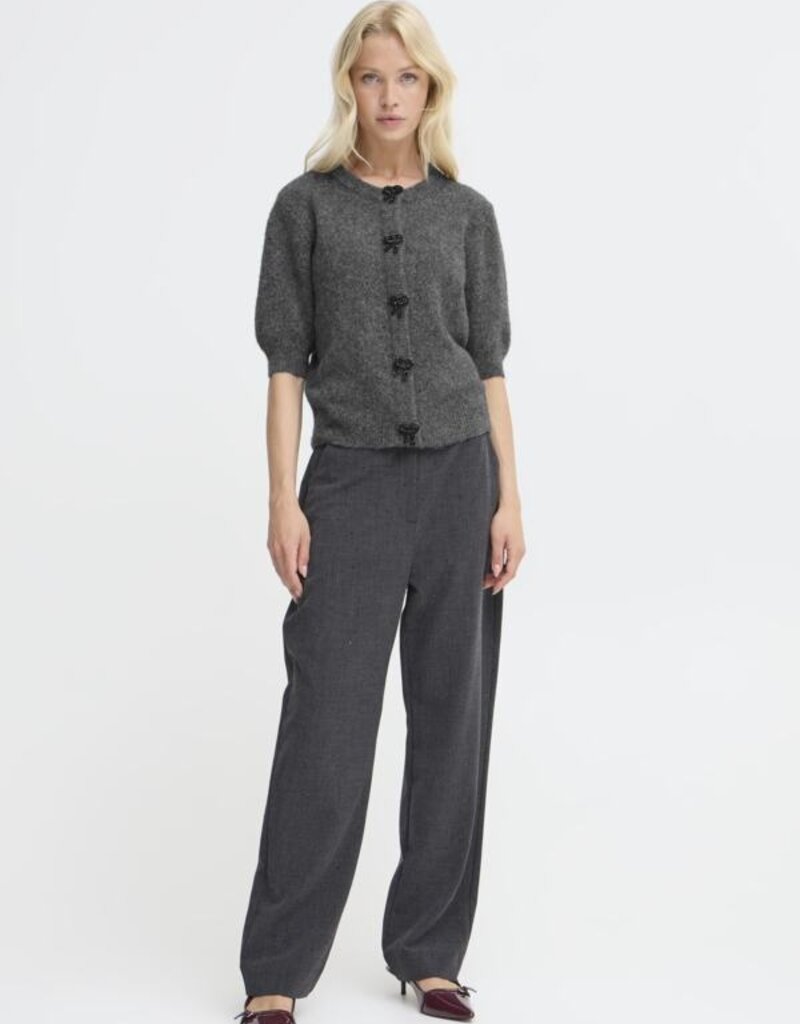 B.Young Omea Beaded Bow Button Cardigan