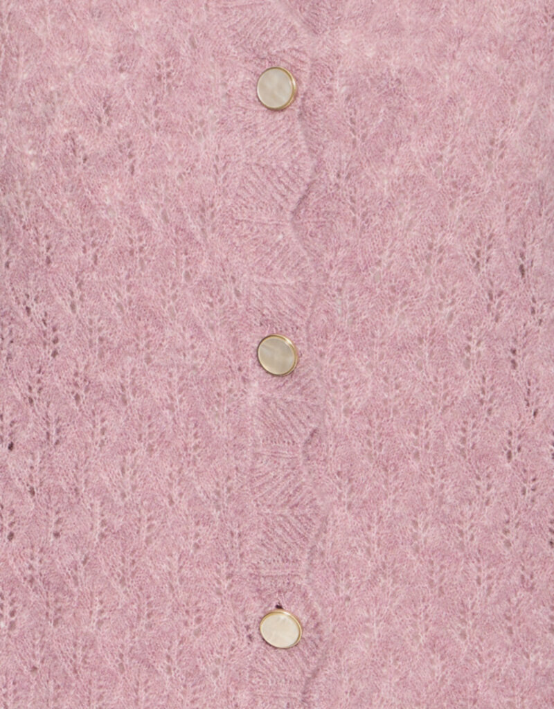 B.Young Monna Pointelle Cardigan In Orchid Haze Melage