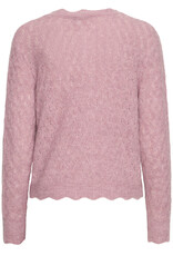 B.Young Monna Pointelle Cardigan In Orchid Haze Melage