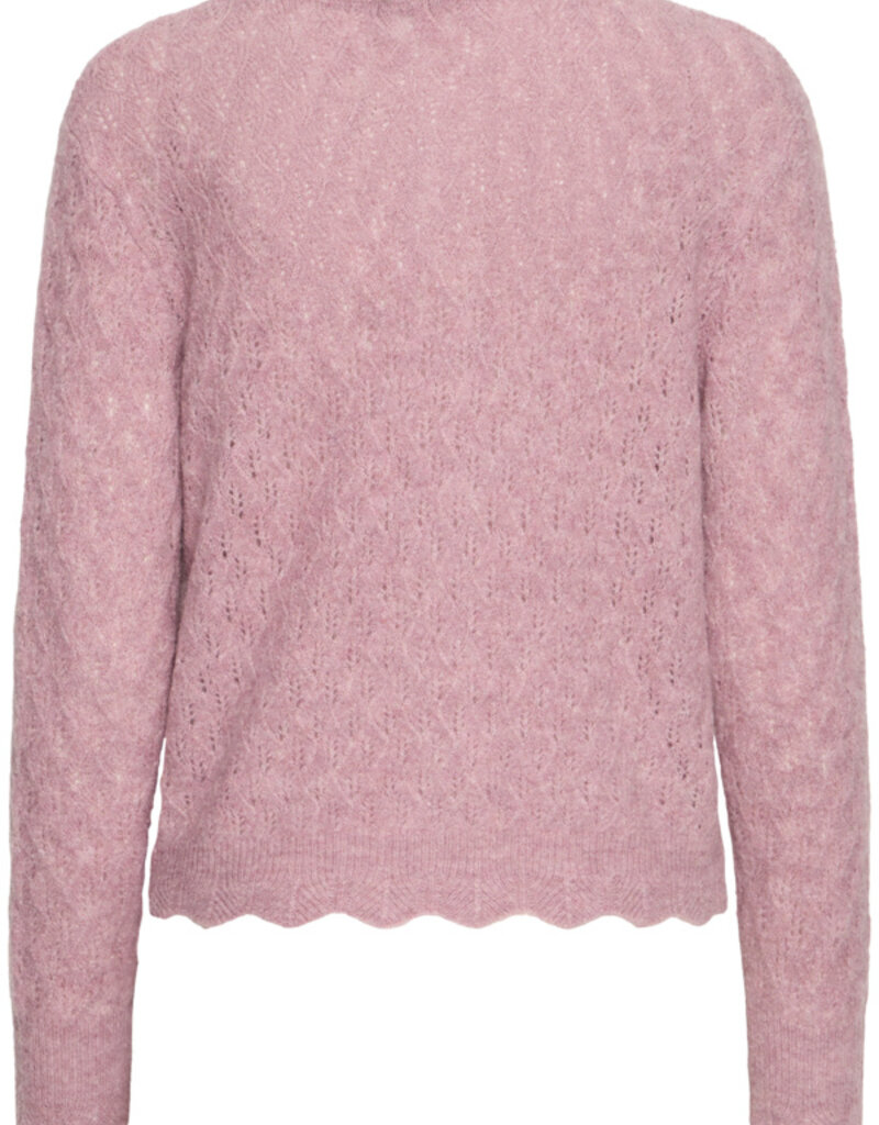 B.Young Monna Pointelle Cardigan In Orchid Haze Melage