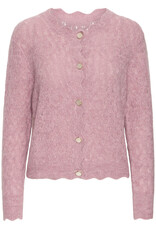 B.Young Monna Pointelle Cardigan In Orchid Haze Melage