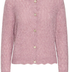 B.Young Monna Pointelle Cardigan In Orchid Haze Melage