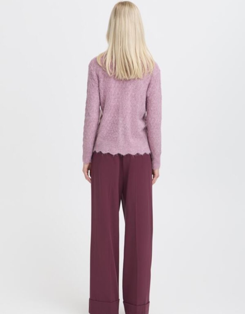 B.Young Monna Pointelle Cardigan In Orchid Haze Melage
