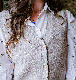 B.Young Nadika Scalloped Pearl Button Vest