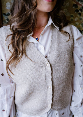B.Young Nadika Scalloped Pearl Button Vest
