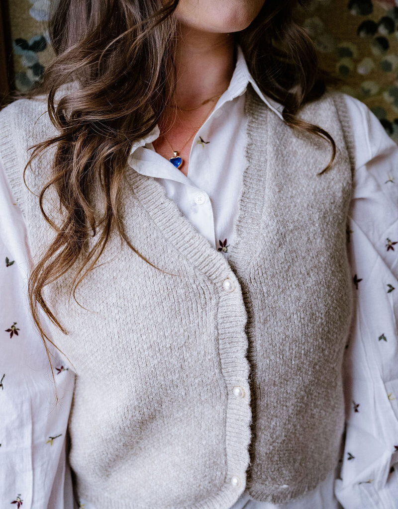 B.Young Nadika Knit Vest in Oat Melange