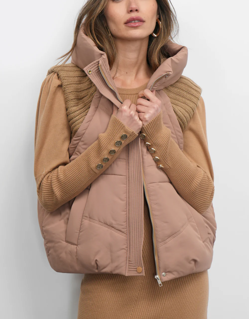 Greylin Douglas Ribbed Puffer Hooded Vest