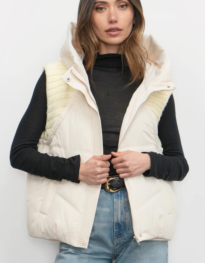 Greylin Douglas Ribbed Puffer Hooded Vest