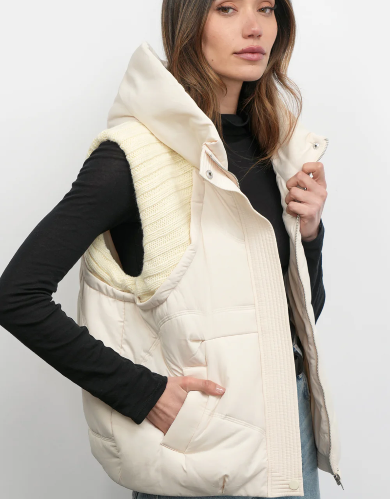 Greylin Douglas Ribbed Puffer Hooded Vest