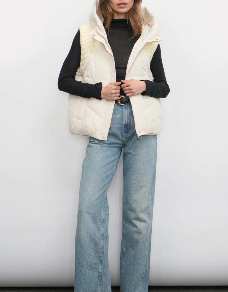 Greylin Douglas Ribbed Puffer Hooded Vest