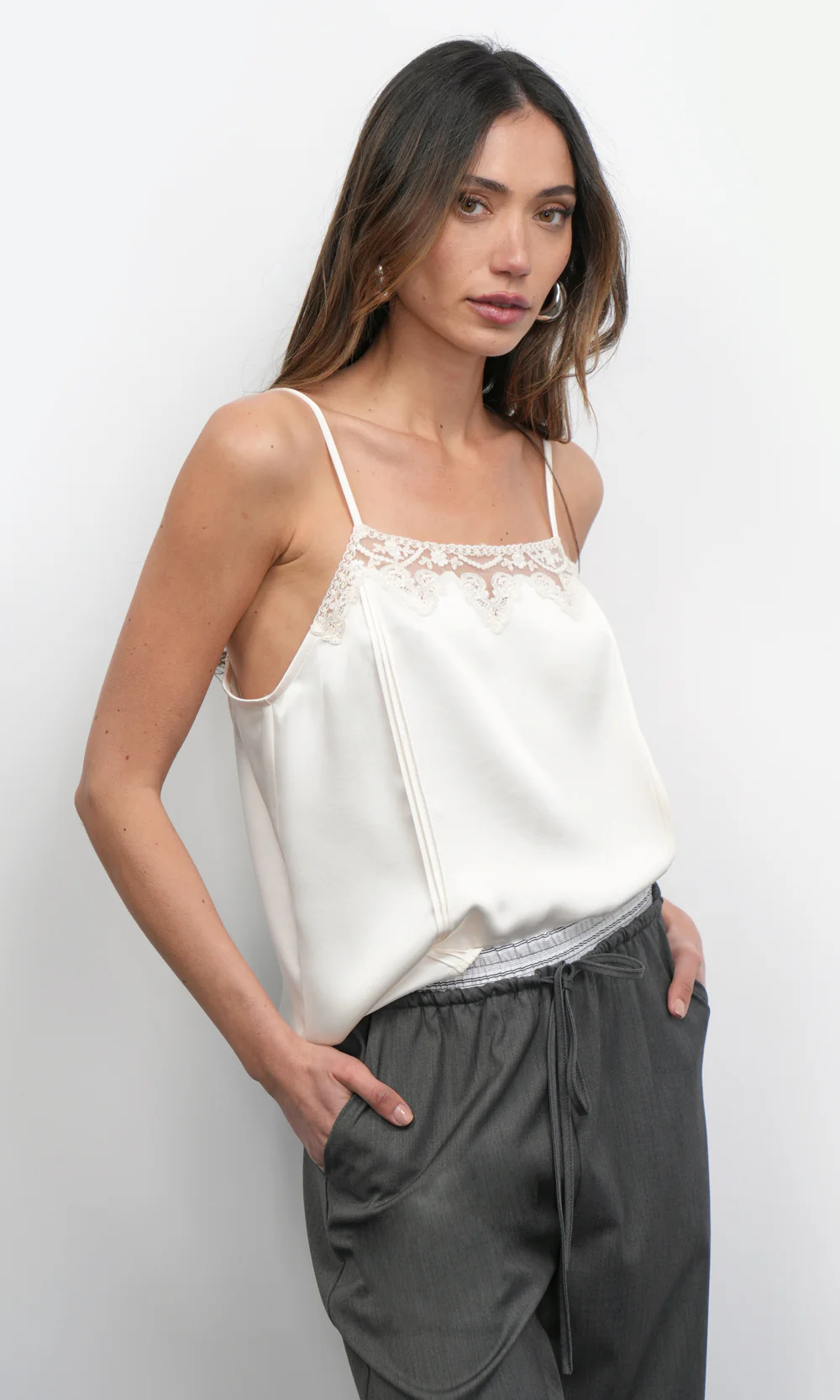 Nolan Joyland Lace Cami in Cream - Adorn Boutique