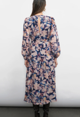 Greylin Kiernan Viscose Floral Midi Dress in Navy Blush Floral