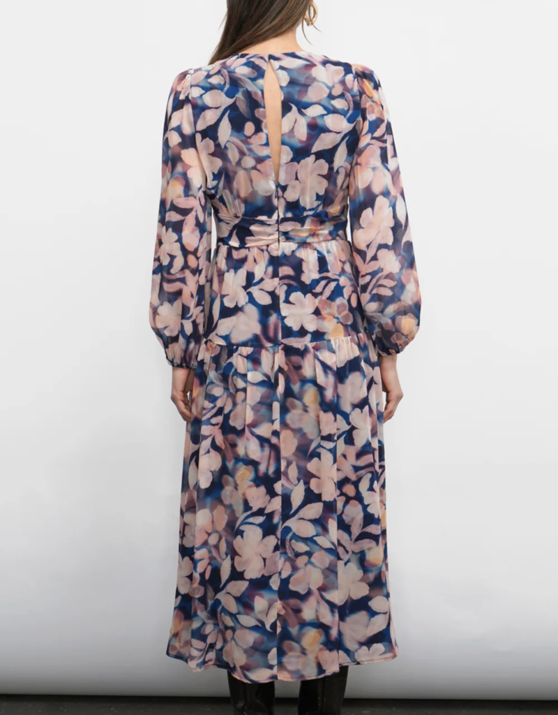 Greylin Kiernan Viscose Floral Midi Dress in Navy Blush Floral