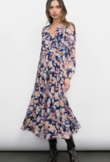 Greylin Kiernan Viscose Floral Midi Dress in Navy Blush Floral