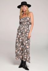Saltwater Luxe Scotlyn Midi Dress In Black Floral