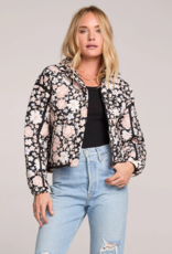 Saltwater Luxe Leni Quilted Jacket in Black Floral