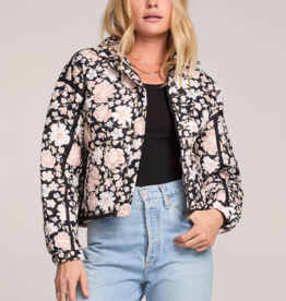 Saltwater Luxe Leni Quilted Jacket in Black Floral