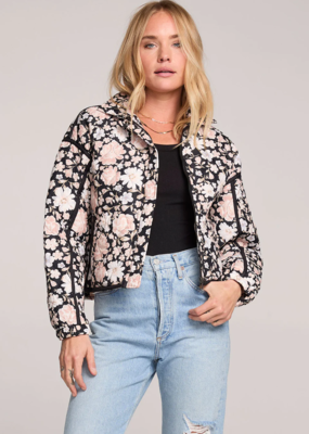 Saltwater Luxe Leni Quilted Jacket in Black Floral